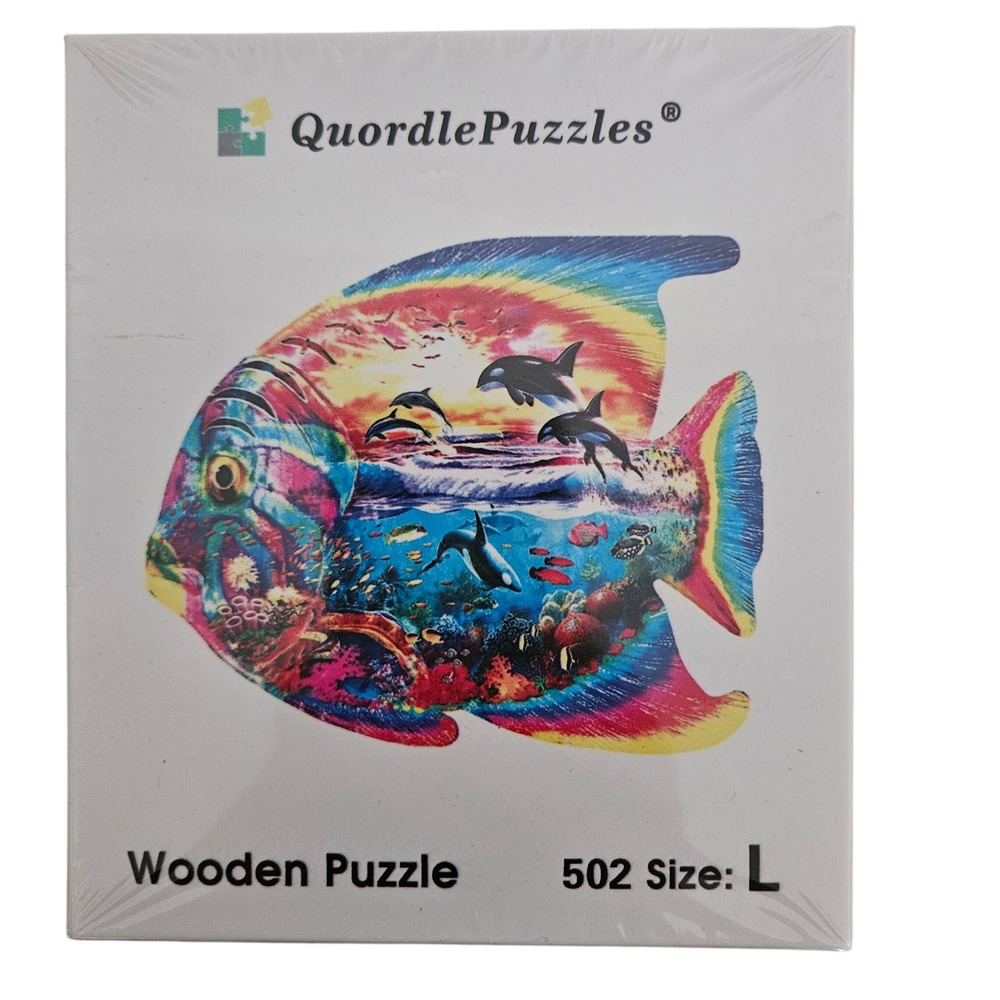 Quordle Wooden Puzzle 502 Pieces Size L Tropical Fish Dolphin Marine Scene